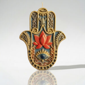 ODI MAISON Hamsa hand sculptural candle – symbolic luxury scented art candle